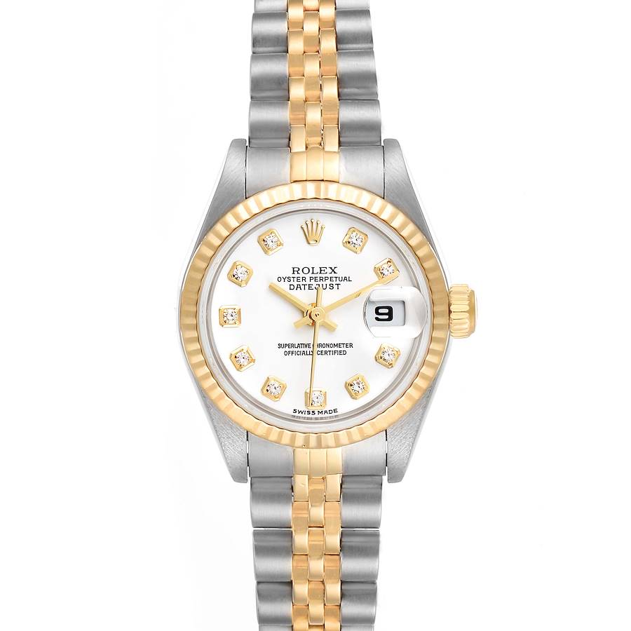 Rolex Datejust Steel Yellow Gold White Diamond Dial Ladies Watch 79173 SwissWatchExpo