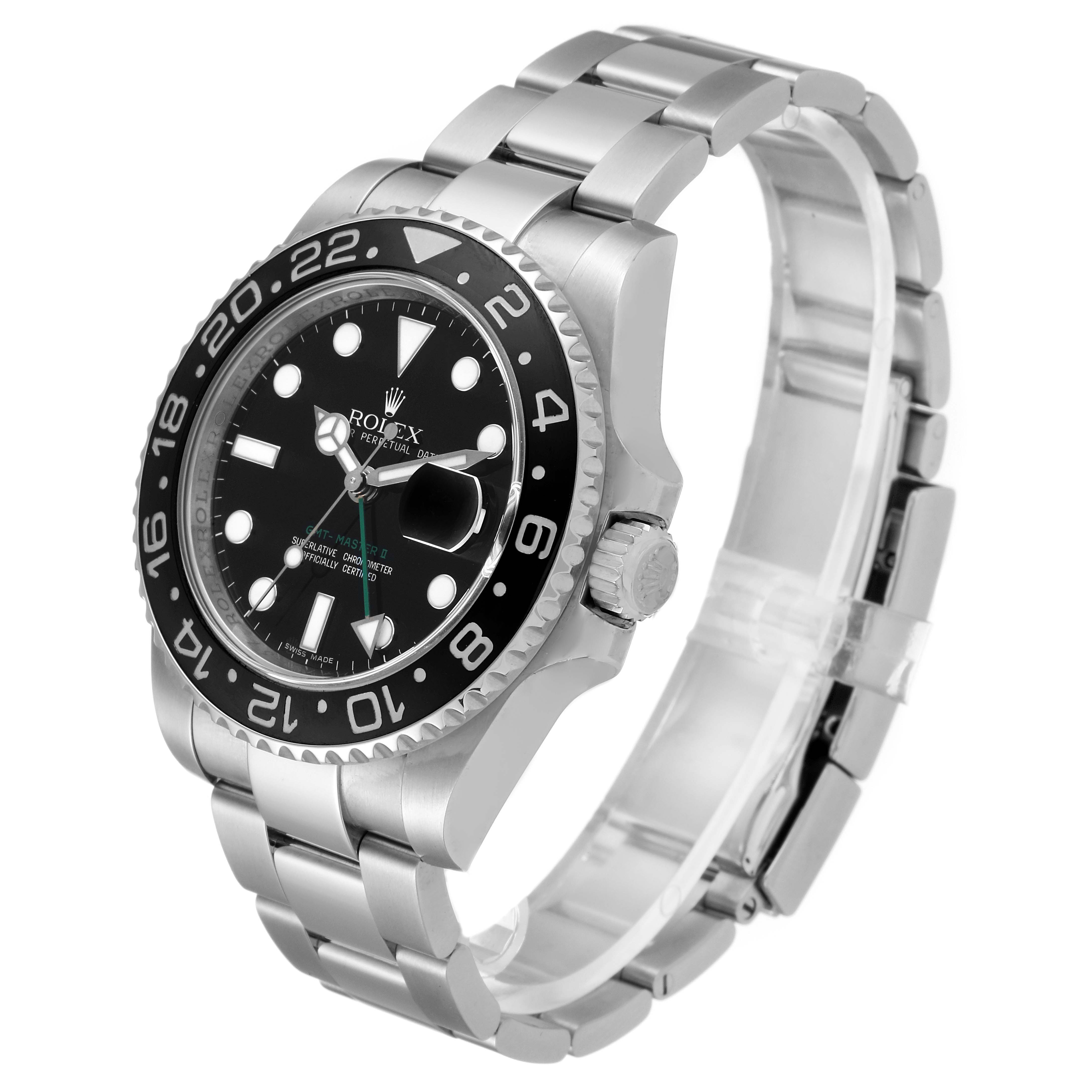 Rolex GMT Master II Black Dial Steel Mens Watch 116710 SwissWatchExpo