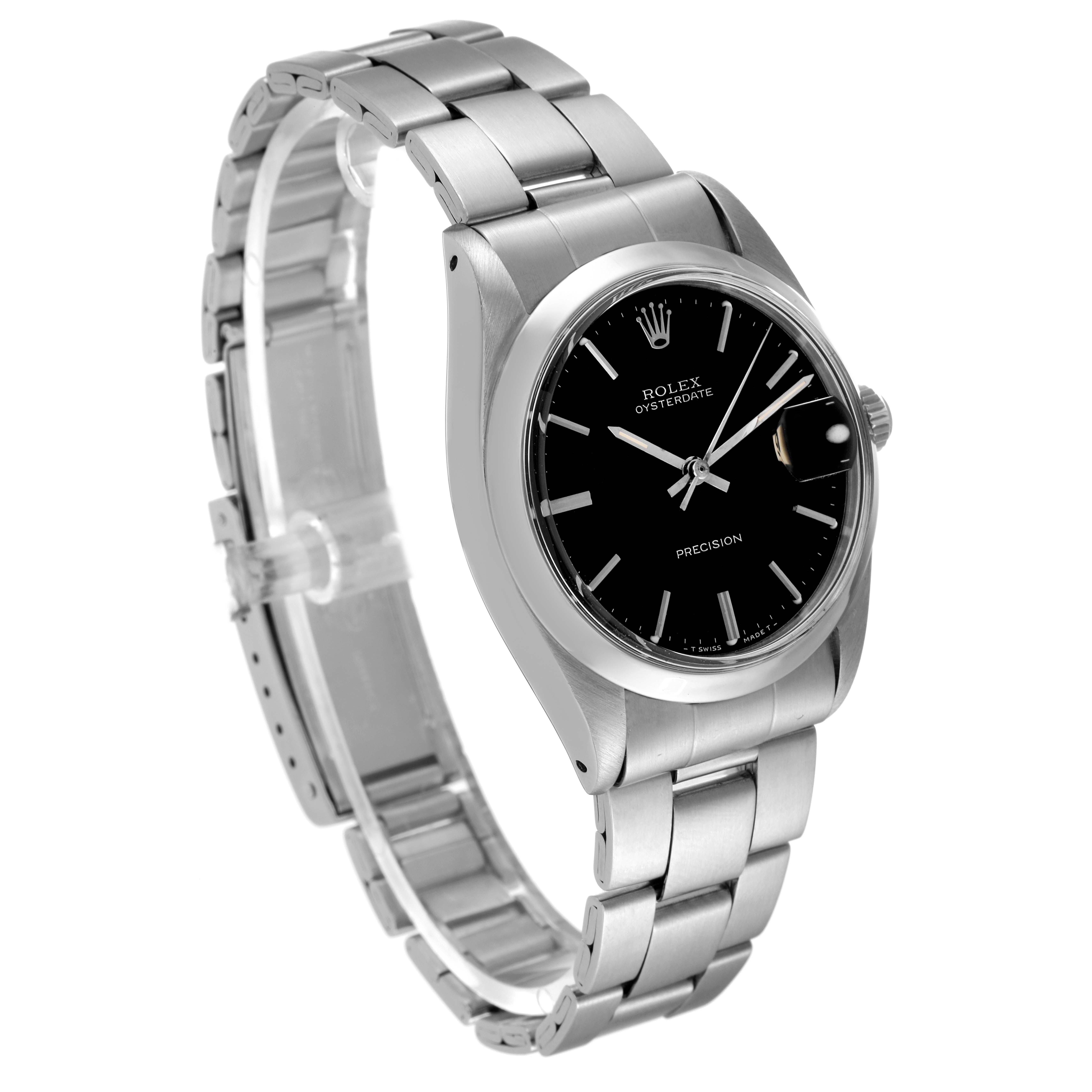 The Vintage Collection Rolex watch is shown at a slight angle, displaying the face, bezel, crown, and stainless steel bracelet.