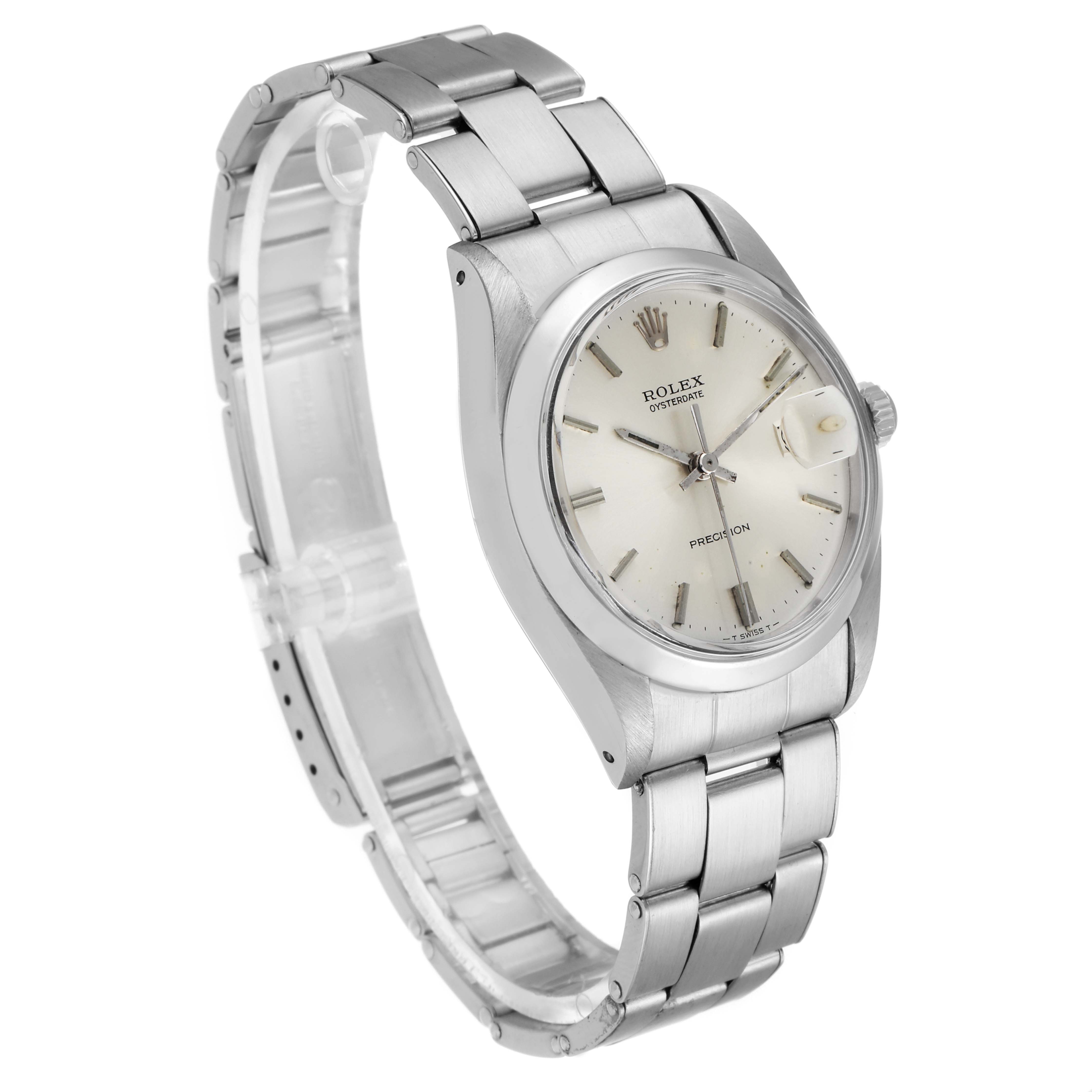 The Rolex Vintage Collection 6694 Men's Stainless Steel Silver Dial 6694 Men's Stainless Steel Silver Dial model is shown from a three-quarter angle, highlighting the face, case, and bracelet.
