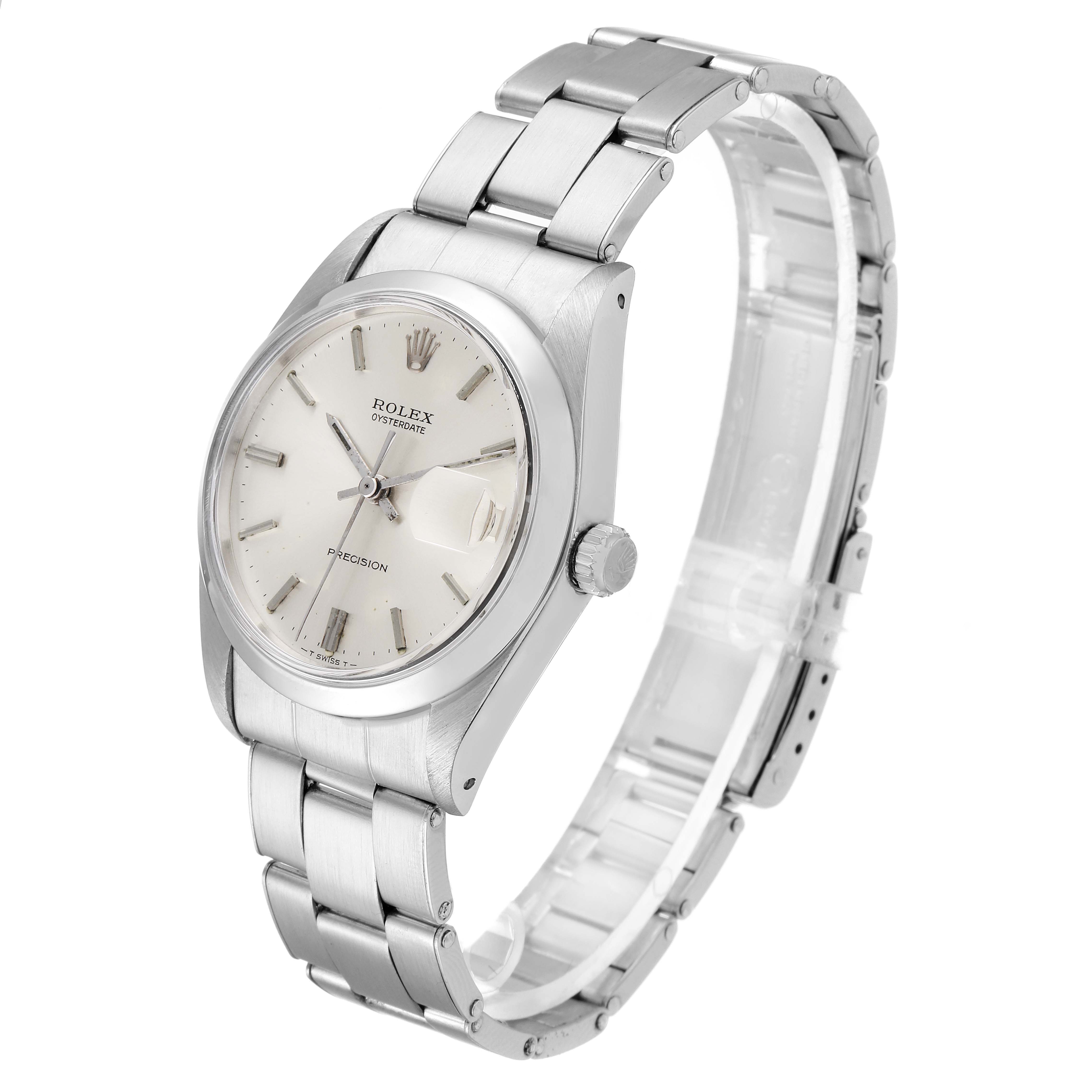 The image shows a Rolex Vintage Collection 6694 Men's Stainless Steel Silver Dial 6694 Men's Stainless Steel Silver Dial model at a slight angle, highlighting the dial, bezel, crown, and stainless steel bracelet.