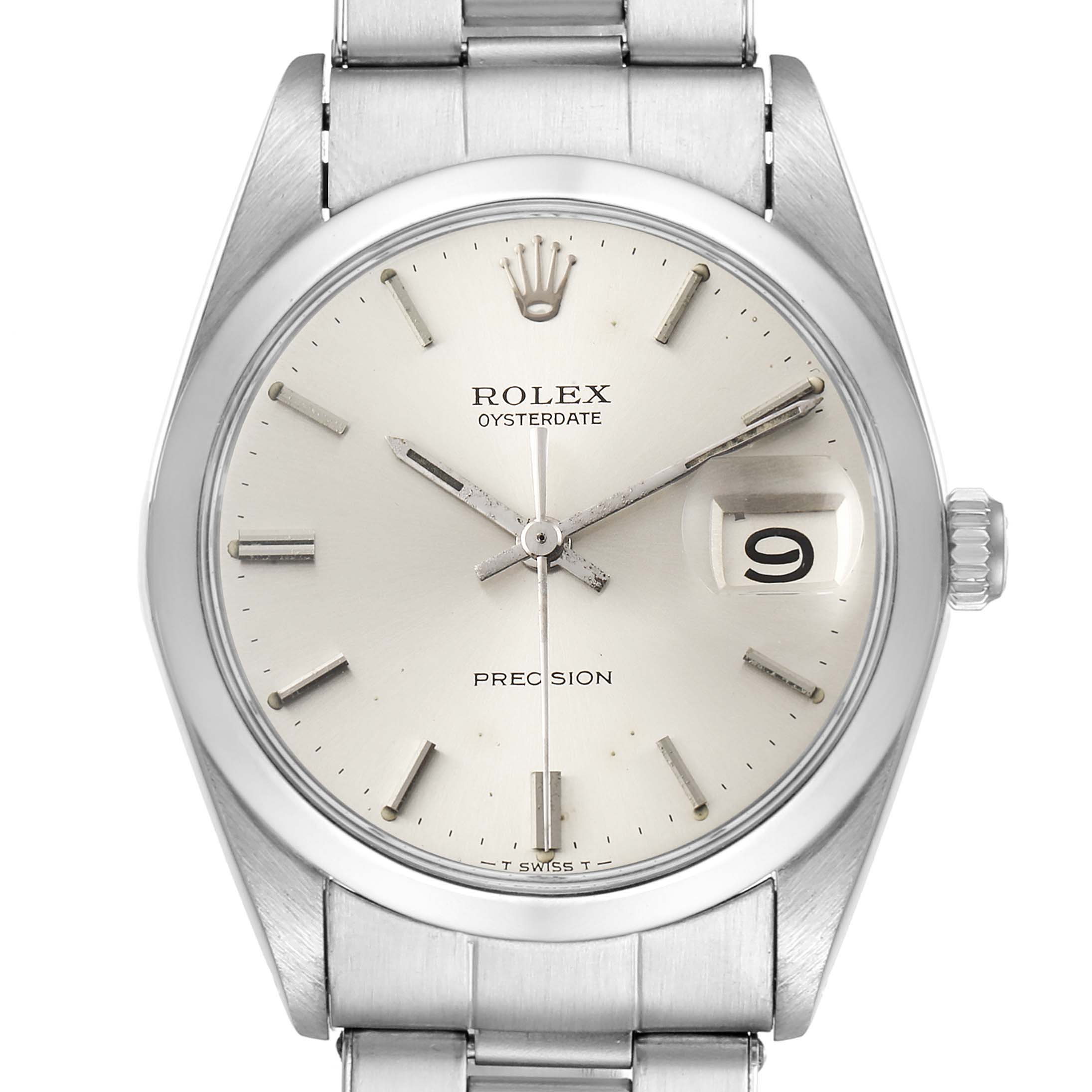 This Rolex Vintage Collection 6694 Men's Stainless Steel Silver Dial 6694 Men's Stainless Steel Silver Dial model is shown from a frontal angle, highlighting the dial, hands, crown, and part of the bracelet.
