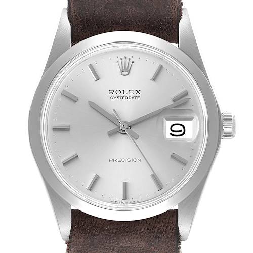 Photo of Rolex OysterDate Precision Silver Dial Vintage Steel Mens Watch 6694