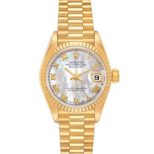Photo of Rolex President Datejust Yellow Gold Mother of Pearl Ladies Watch 69178