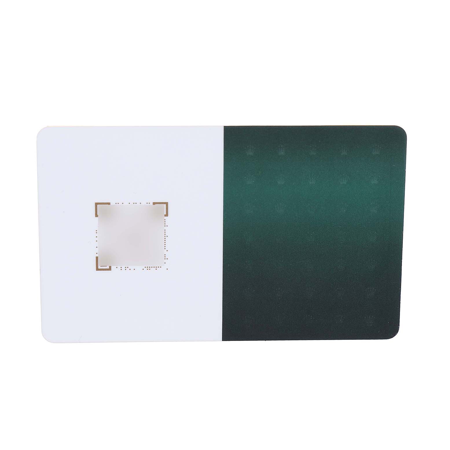 The image shows a warranty card associated with the Rolex Sea-Dweller 116660 Men's Stainless Steel Black Dial watch, featuring a green and white design.