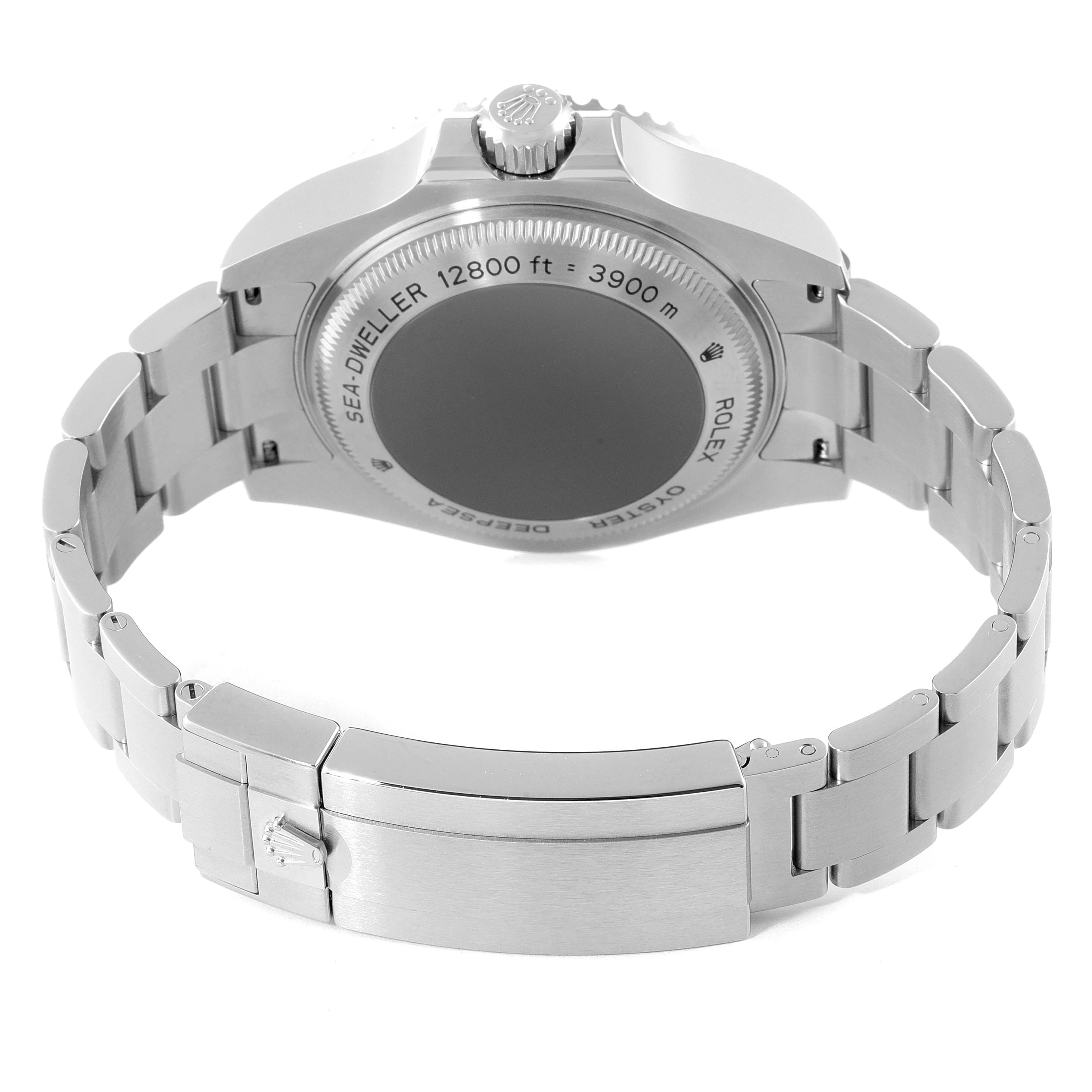 This image shows the back and bracelet of a Rolex Sea-Dweller 116660 Men's Stainless Steel Blue Dial 116660 Men's Stainless Steel Blue Dial watch, highlighting its case back and clasp.