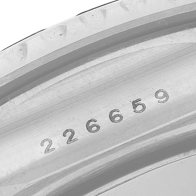The image shows a close-up of the Rolex Yacht-Master 226659 Men's White Gold Black Dial's inner case edge with the engraved number "226659".