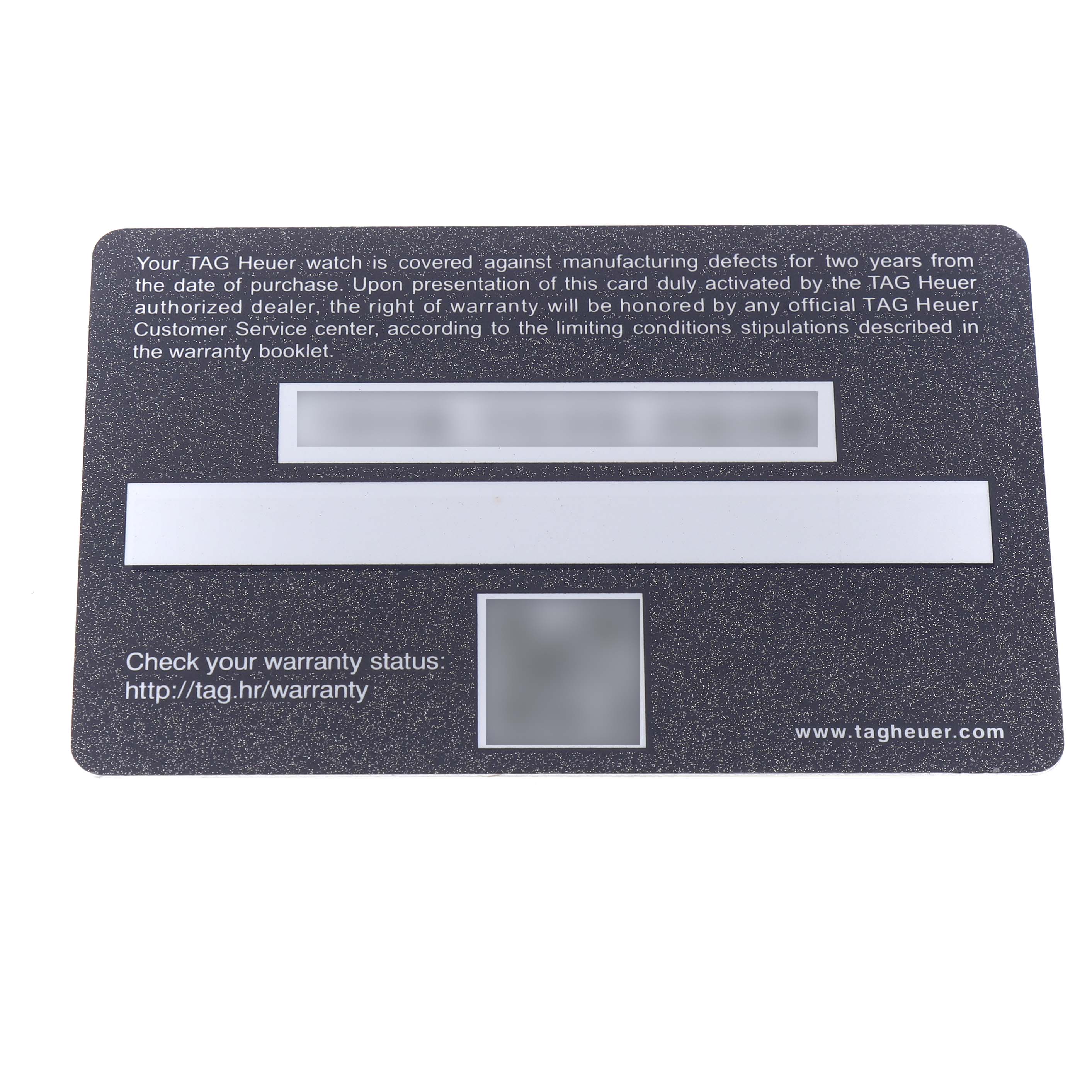 The image shows a warranty card for the Tag Heuer Formula 1 CAZ101AL.BA0842 Men's Stainless Steel Blue Dial model.