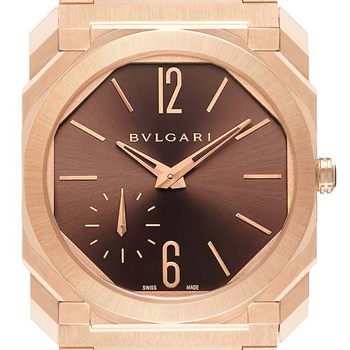 Photo of Bvlgari Octo Finissimo Rose Gold Ultra Thin Mens Watch 103637 Box Papers