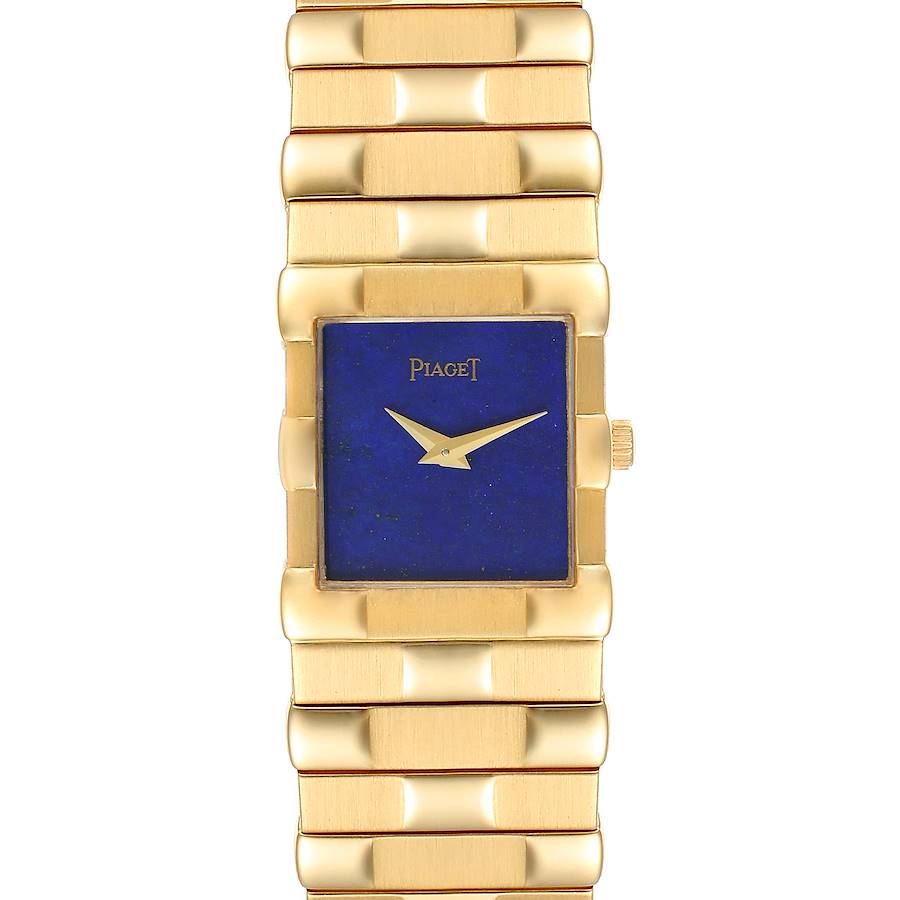 Piaget 18K Yellow Gold Blue Lapis Lazuli Stone Dial Mens Watch 81301 SwissWatchExpo