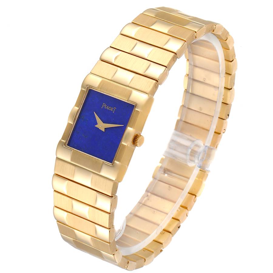 Piaget Yellow Gold Blue Lapis Lazuli Stone Dial Mens Watch 81301