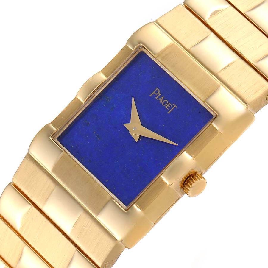 Piaget Yellow Gold Blue Lapis Lazuli Stone Dial Mens Watch 81301