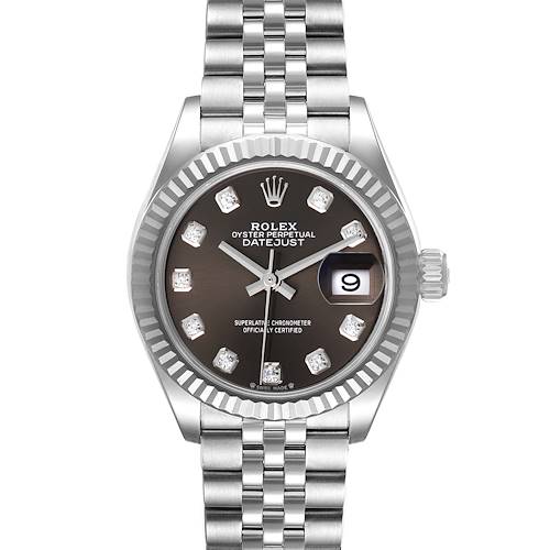 Photo of Rolex Datejust 28 Steel White Gold Slate Diamond Dial Watch 279174 Unworn