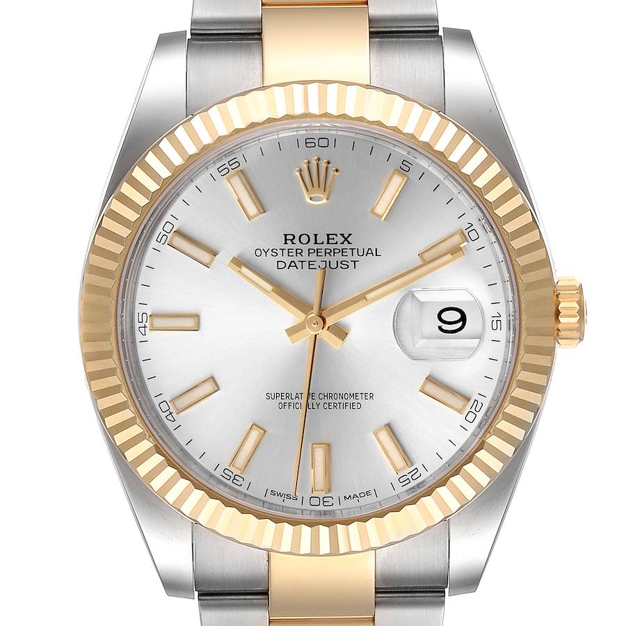 Rolex Datejust II Steel Yellow Gold Silver Dial Watch 126333 SwissWatchExpo