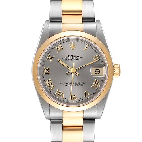 Photo of Rolex Datejust Midsize Steel Yellow Gold Silver Roman Dial Ladies Watch 68243