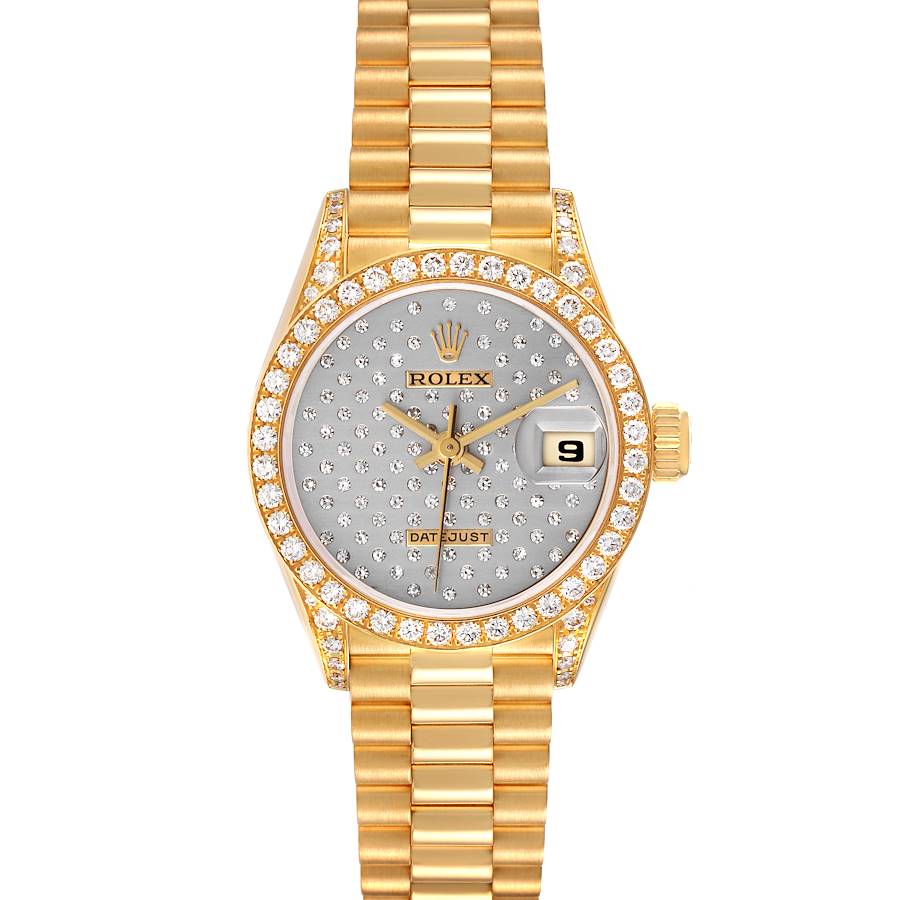Rolex Datejust President Yellow Gold Pleiades Diamond Dial Ladies Watch 69158 SwissWatchExpo