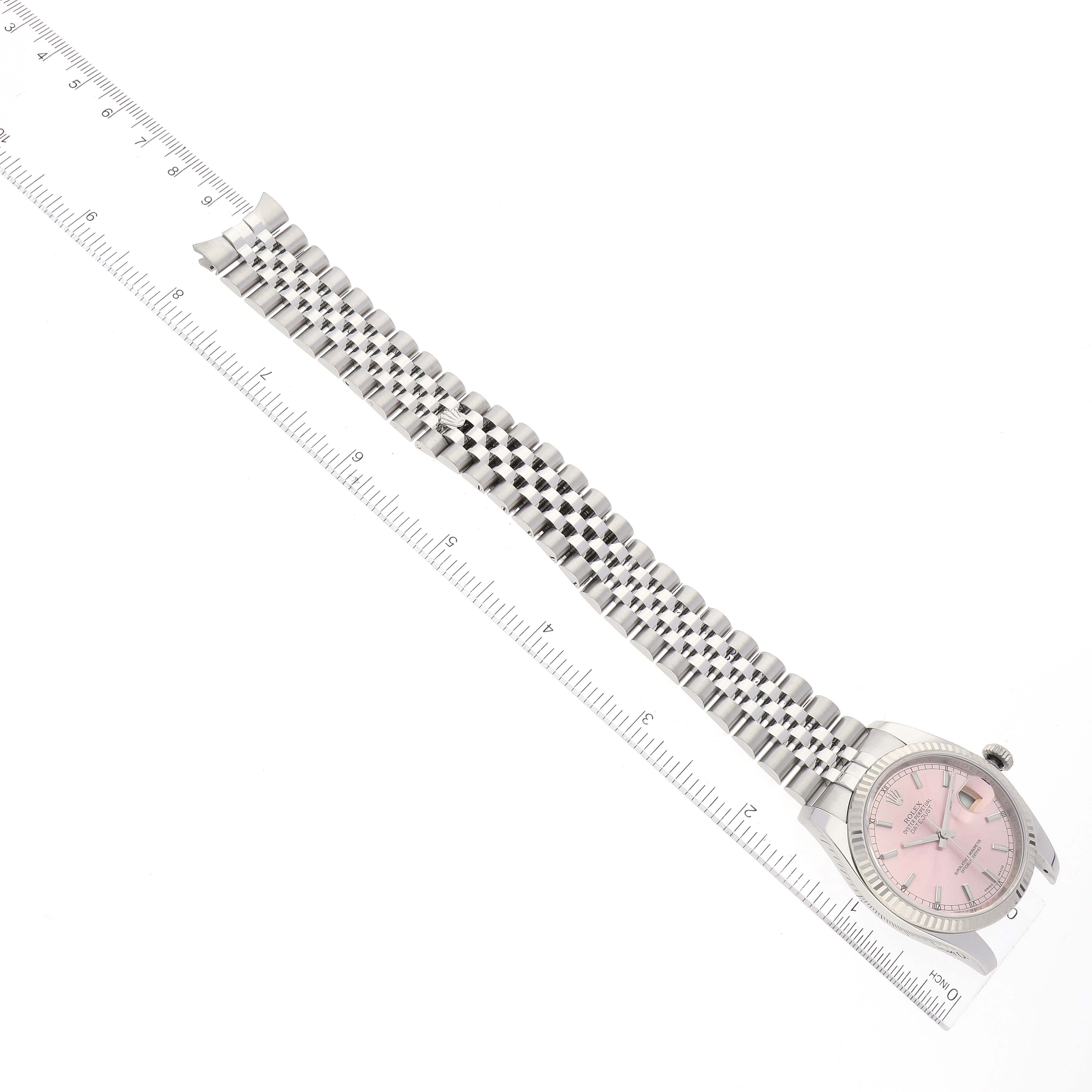 Pre-Owned 18K White Gold & Stainless Steel Mother Of Pearl