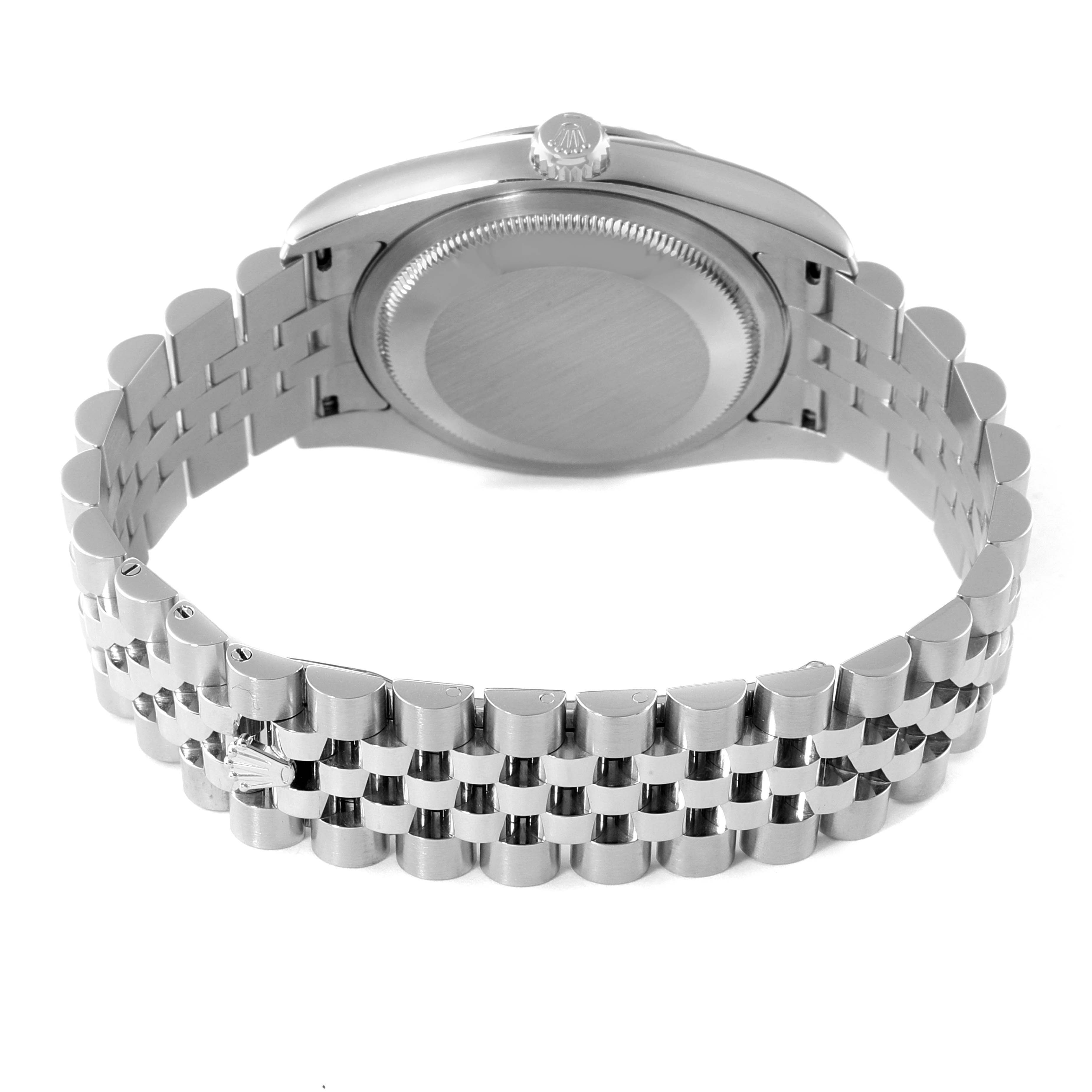 This image shows the back view of the case and bracelet of a Rolex Datejust 116234 Men's Stainless Steel Silver Dial 116234 Men's Stainless Steel Silver Dial watch.