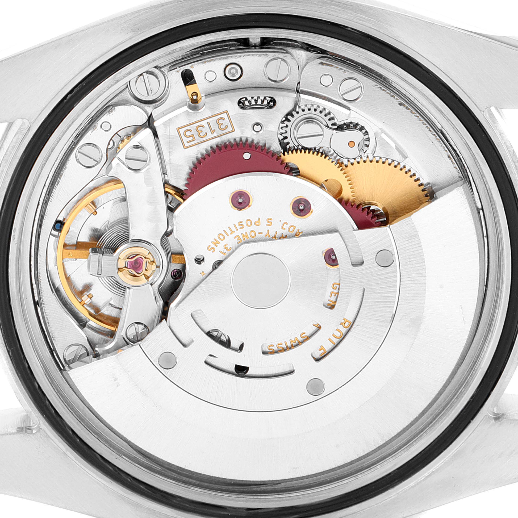 This image shows the internal mechanism of a Rolex Datejust 116234 Men's Stainless Steel Silver Dial 116234 Men's Stainless Steel Silver Dial watch from a back view.