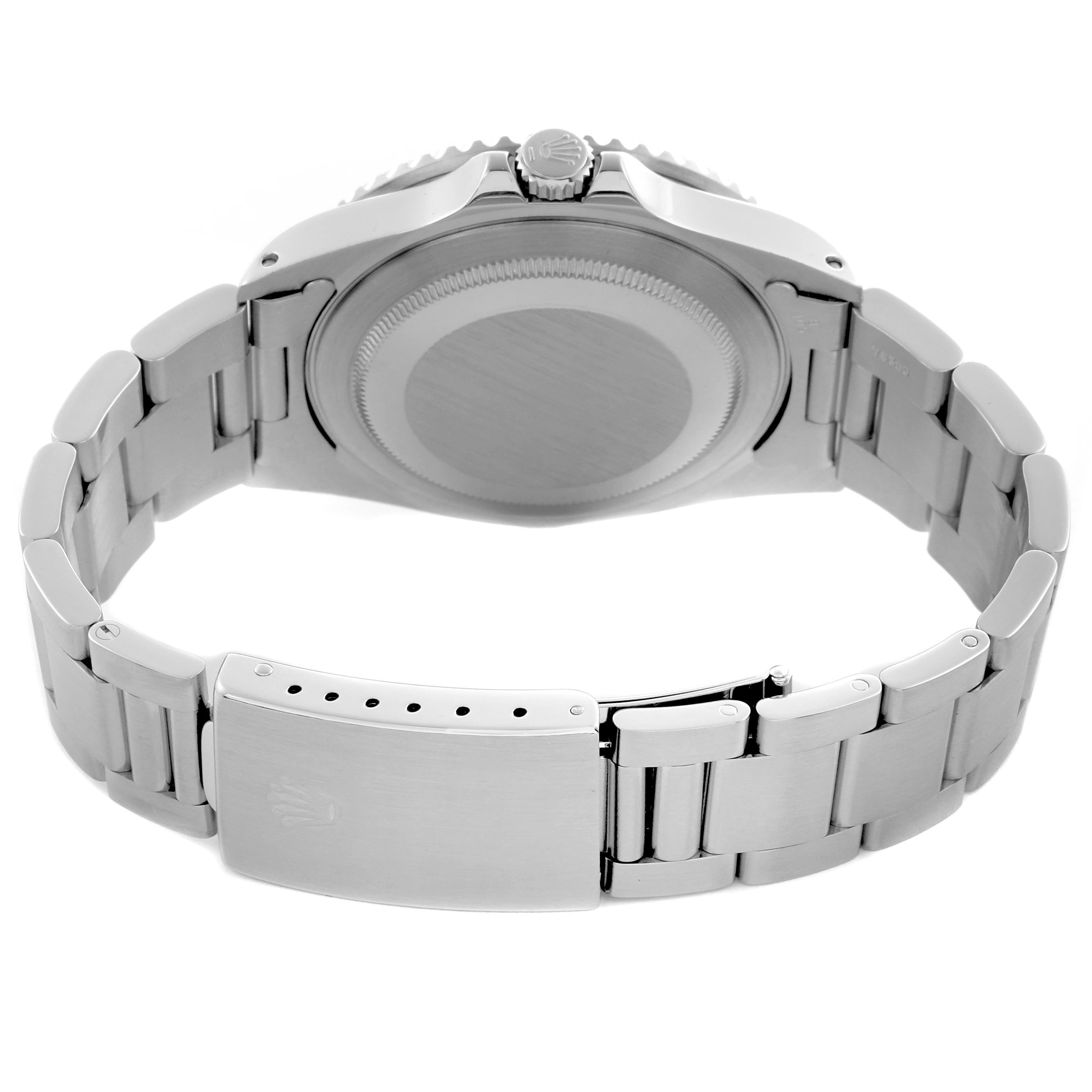 The image shows the Rolex GMT-Master 16700 Men's Stainless Steel Black Dial 16700 Men's Stainless Steel Black Dial watch from the back, focusing on the case back, bracelet, and clasp.