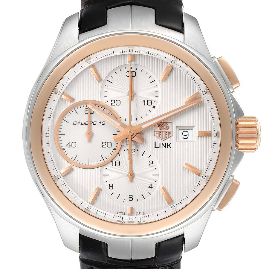 TAG Heuer Link Steel Rose Gold Chronograph Mens Watch CAT2050 SwissWatchExpo