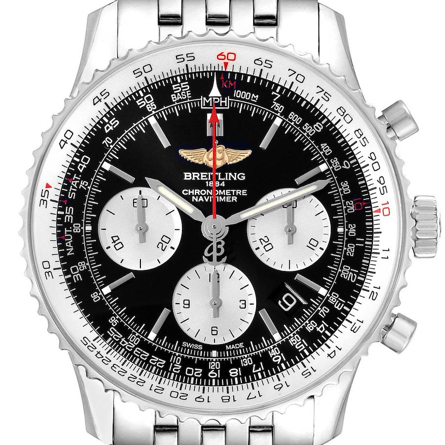 Breitling Navitimer 01 Black Dial Steel Mens Watch AB0120 Box Card SwissWatchExpo
