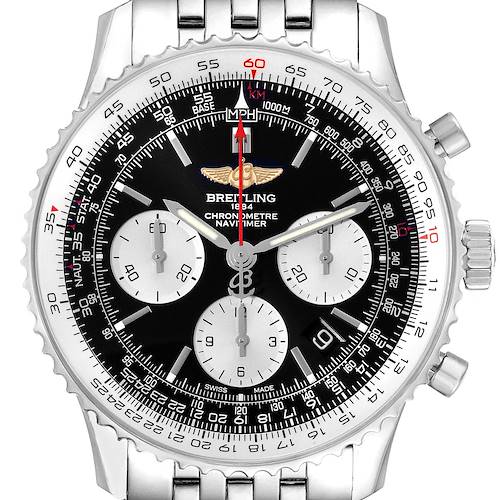 Photo of Breitling Navitimer 01 Black Dial Steel Mens Watch AB0120 Box Card