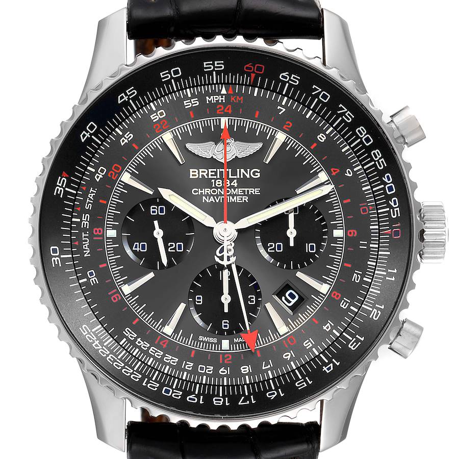 Breitling Navitimer GMT Stratos Grey Limited Edition Watch AB0441 Box Papers SwissWatchExpo
