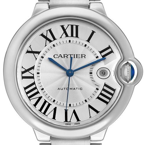 Photo of Cartier Ballon Bleu 42 Automatic Silver Dial Steel Mens Watch W69012Z4