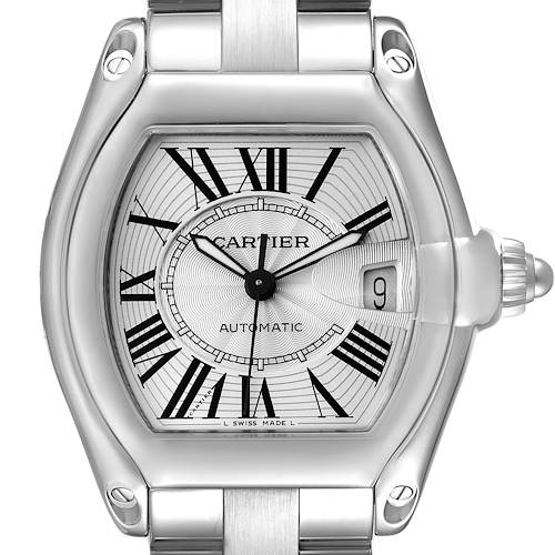 Photo of Cartier Roadster Silver Dial Large Steel Mens Watch W62025V3