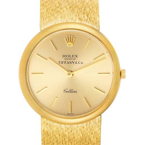 Photo of Rolex Cellini 18k Yellow Gold Champagne Tiffany Dial Vintage Mens Watch
