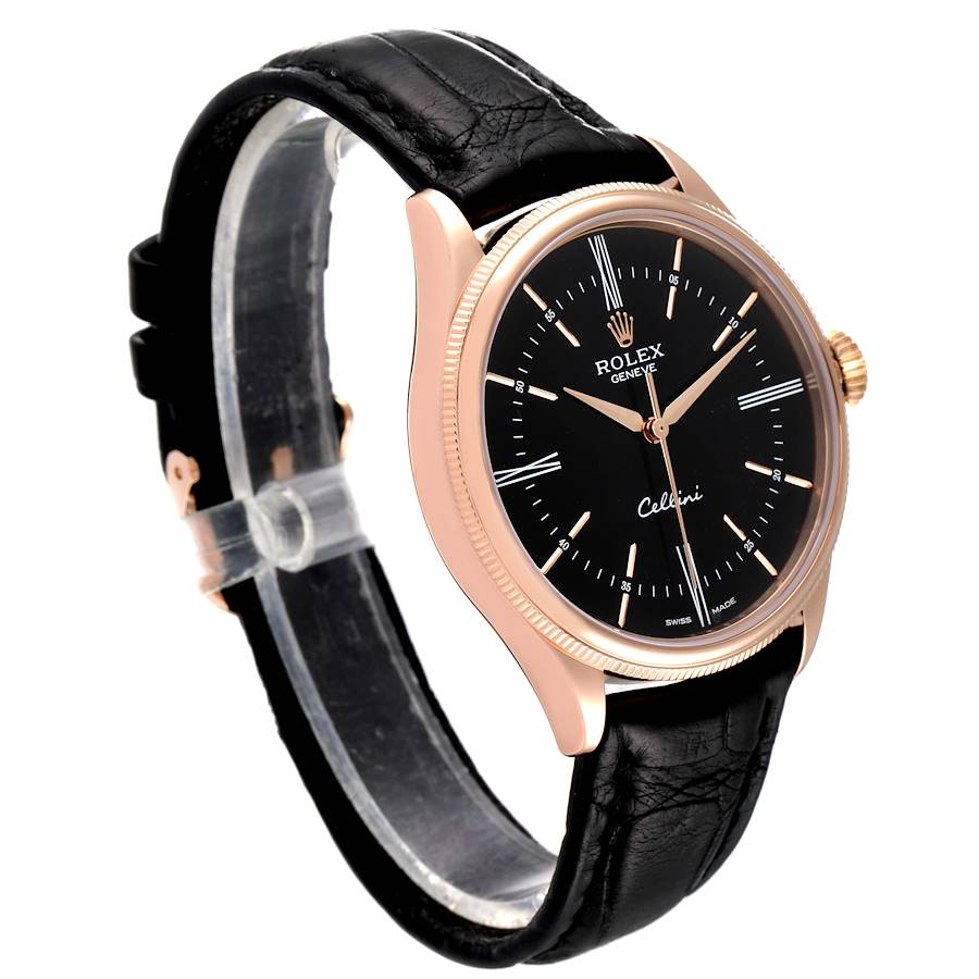 Cellini Time 18K EveRose Gold Black Dial Mens Watch 50505 | SwissWatchExpo