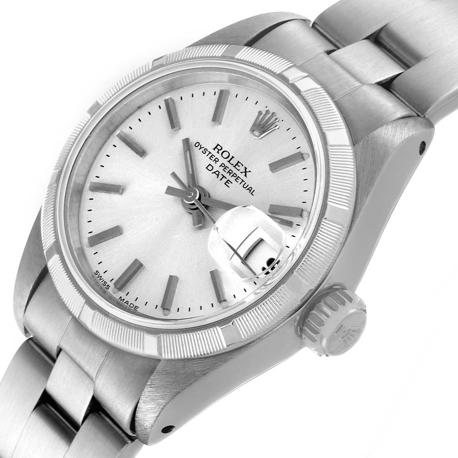 Rolex Date Oyster Bracelet Silver Dial Steel Ladies Watch 69190 ...