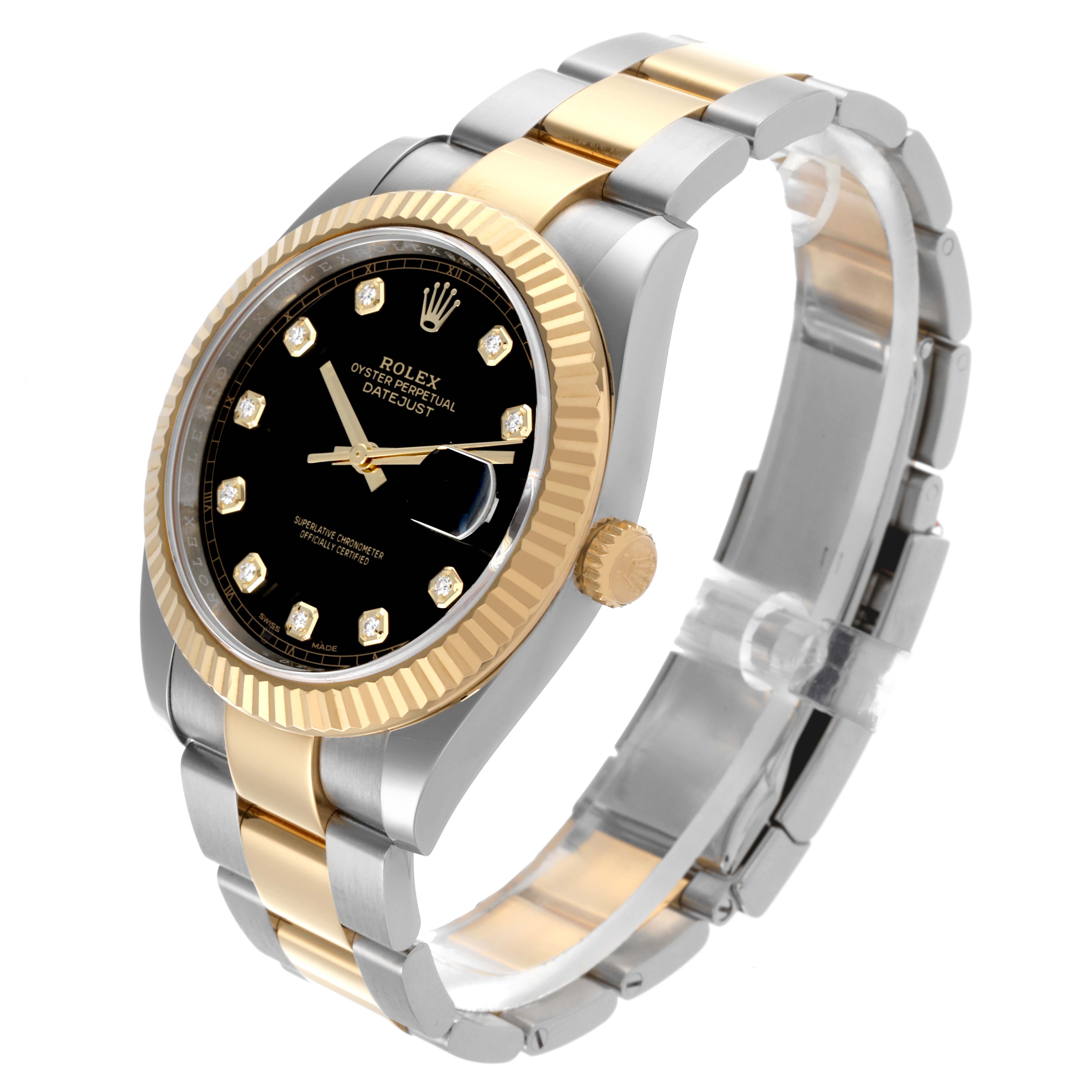 The Rolex Datejust 41 126333 Men's Steel and Gold (two tone) Black Dial 126333 Men's Steel and Gold (two tone) Black Dial is shown at a three-quarter angle, displaying the face, bezel, crown, and bracelet.