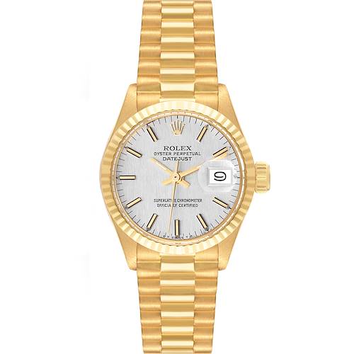 Photo of Rolex Datejust President Silver Dial Yellow Gold Vintage Ladies Watch 6917