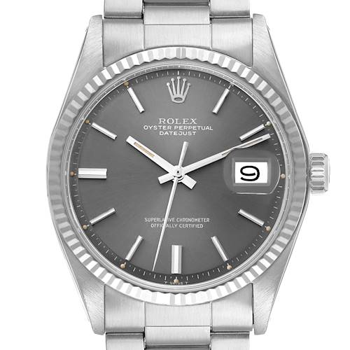 Photo of Rolex Datejust Steel White Gold Grey Sigma Dial Vintage Mens Watch 1601