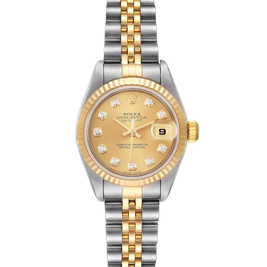 Rolex Datejust Steel Yellow Gold Diamond Dial Ladies Watch 79173 SwissWatchExpo
