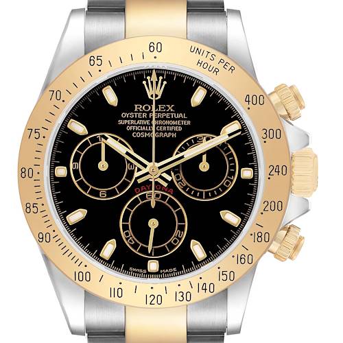 Photo of Rolex Daytona Steel Yellow Gold Black Dial Mens Watch 116523