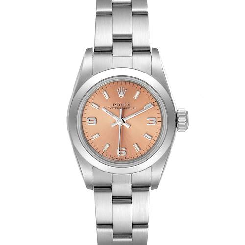 Photo of Rolex Oyster Perpetual Nondate Steel Salmon Dial Ladies Watch 67180