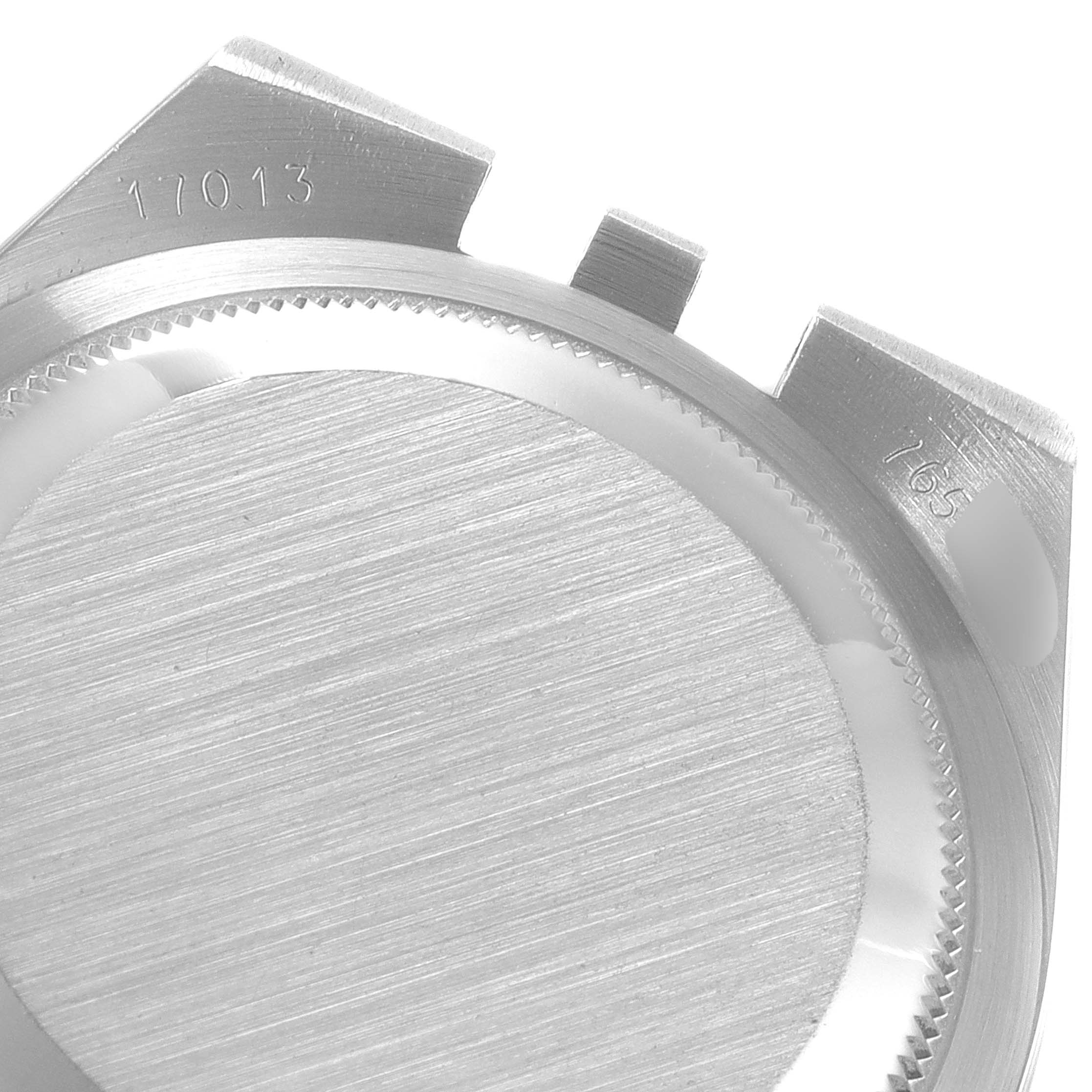 The image shows a close-up of the case back and lug area of a Rolex Oysterquartz 17013 Men's Steel and Gold (two tone) Champagne Dial 17013 Men's Steel and Gold (two tone) Champagne Dial model.