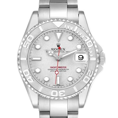 Photo of Rolex Yachtmaster 35 Midsize Steel Platinum Mens Watch 168622