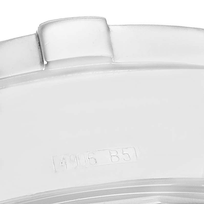 Close-up view of the Breitling Superocean A13340 Men's Stainless Steel Beige Dial A13340 Men's Stainless Steel Beige Dial watch focusing on the case back and bezel notch.