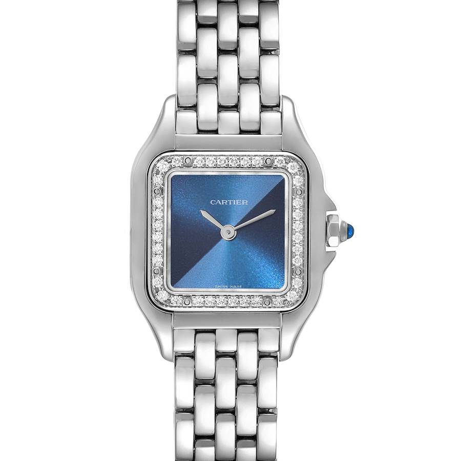 Cartier Panthere Small Steel Diamond Bezel Ladies Watch W4PN0013 Unworn SwissWatchExpo