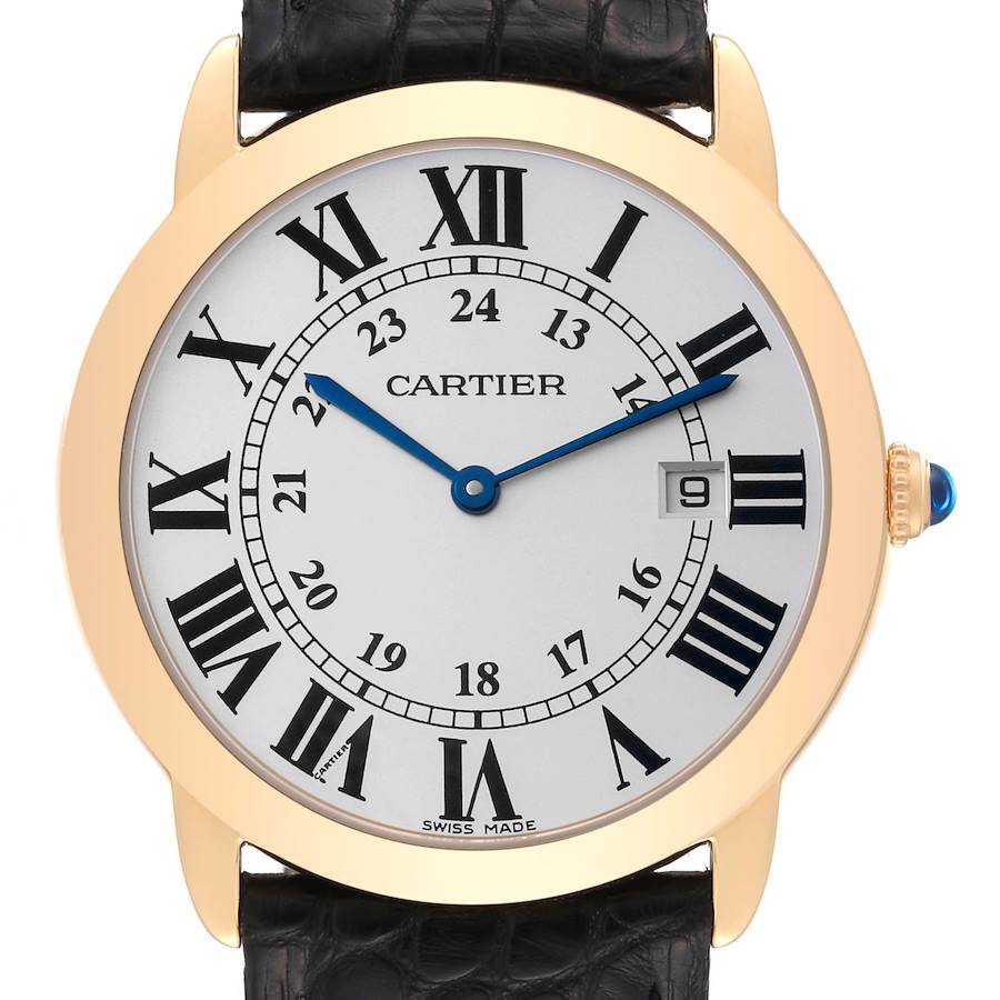 Cartier Ronde Solo 36mm Large Yellow Gold Steel Mens Watch W6700455 SwissWatchExpo