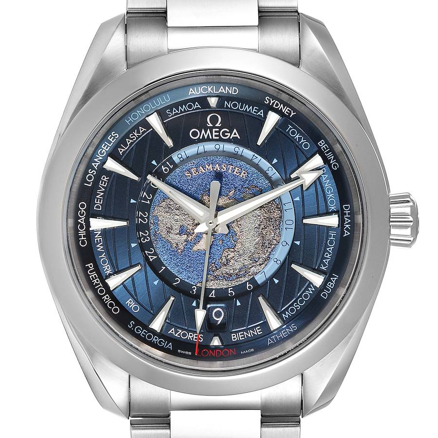 Omega Seamaster Aqua Terra Worldtimer GMT Watch 220.10.43.22.03.001 SwissWatchExpo