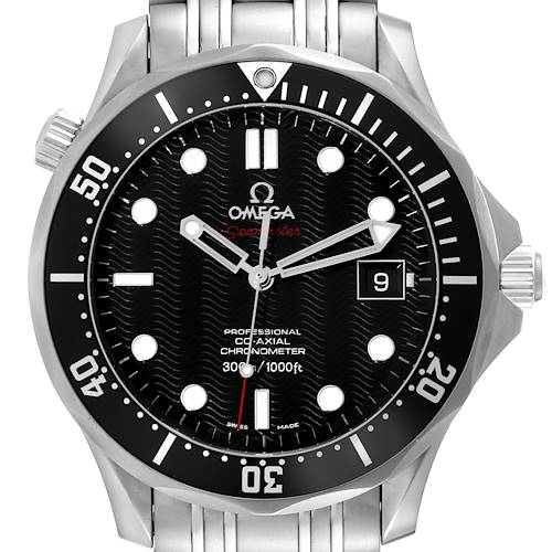 Photo of Omega Seamaster Black Dial Steel Mens Watch 212.30.41.20.01.002 Box Card