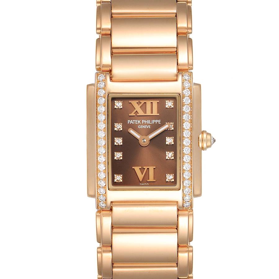 Patek Philippe Twenty-4 Small 18K Rose Gold Diamond Ladies Watch 4908 SwissWatchExpo