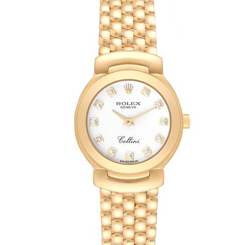 Photo of Rolex Cellini Yellow Gold White Diamond Dial Ladies Watch 6621