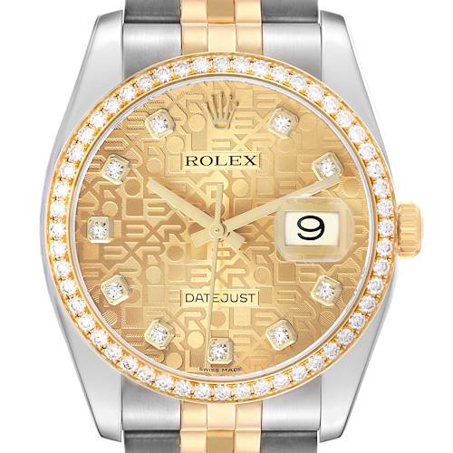 Photo of Rolex Datejust  Anniversary Diamond Dial Steel Yellow Gold Mens Watch 116243