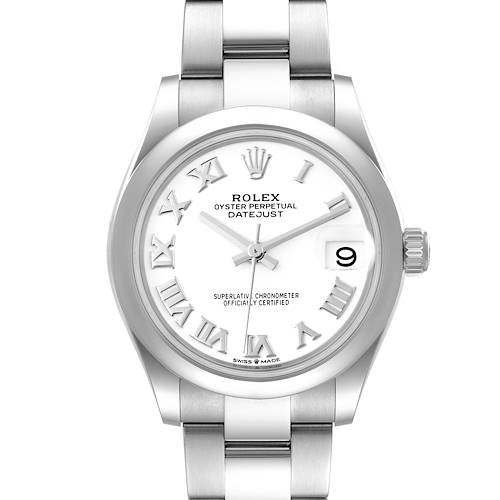 Photo of Rolex Datejust Midsize 31 White Roman Dial Steel Ladies Watch 278240 Unworn
